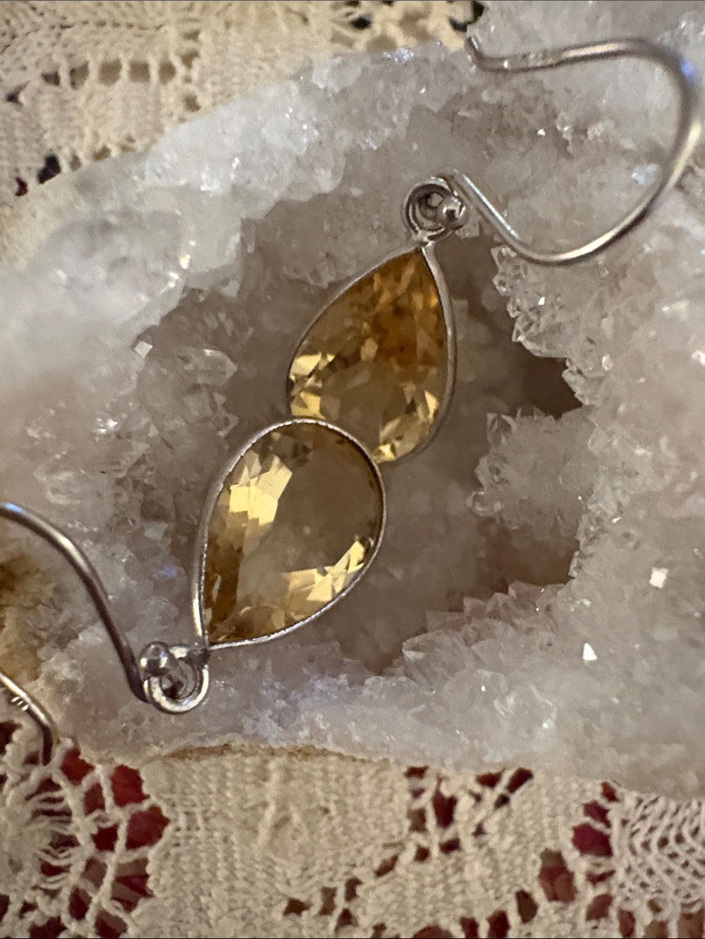 Citrine Teardrop Dangle Earrings